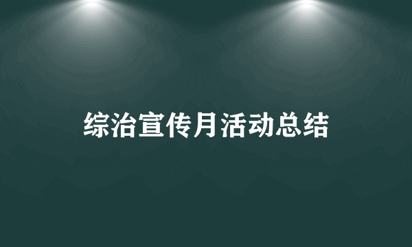 综治宣传月活动总结