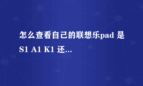 怎么查看自己的联想乐pad 是S1 A1 K1 还是Y1011？