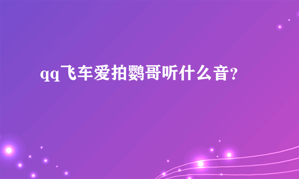 qq飞车爱拍鹦哥听什么音？