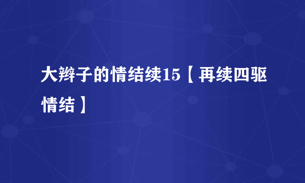 大辫子的情结续15【再续四驱情结】