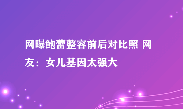 网曝鲍蕾整容前后对比照 网友：女儿基因太强大