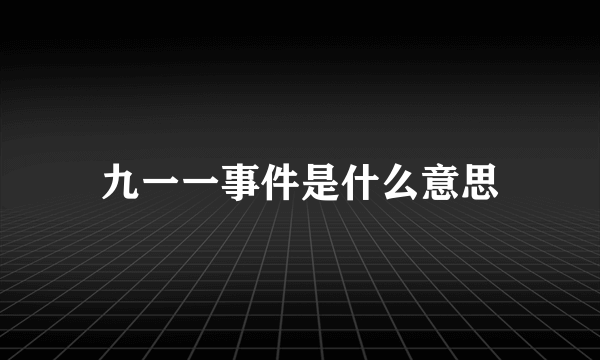 九一一事件是什么意思