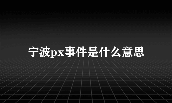 宁波px事件是什么意思