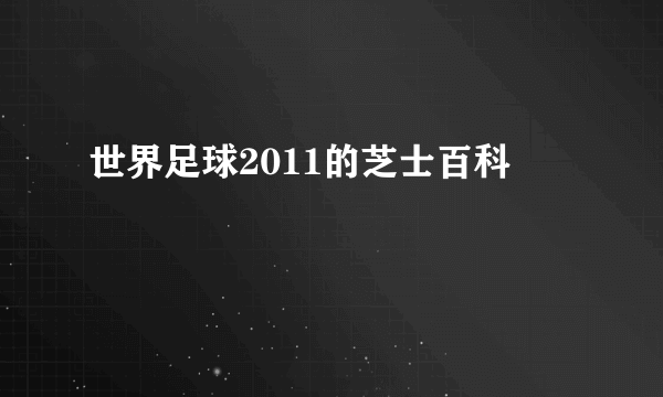 世界足球2011的芝士百科