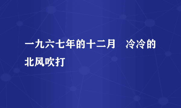 一九六七年的十二月   冷冷的北风吹打