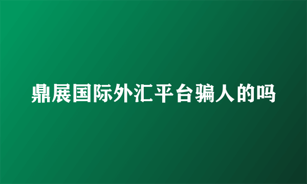 鼎展国际外汇平台骗人的吗