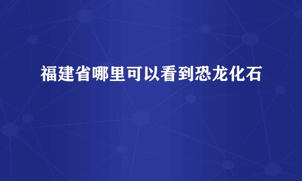 福建省哪里可以看到恐龙化石