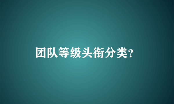 团队等级头衔分类？