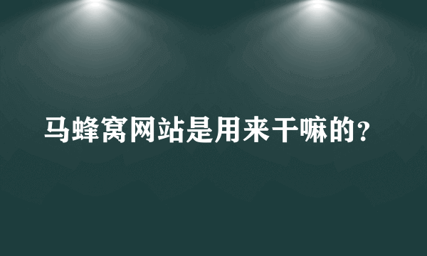 马蜂窝网站是用来干嘛的？