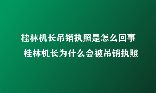 桂林机长吊销执照是怎么回事 桂林机长为什么会被吊销执照