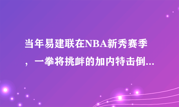 当年易建联在NBA新秀赛季，一拳将挑衅的加内特击倒在地是怎么回事？当时发生了什么？