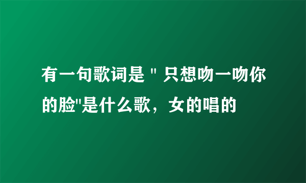 有一句歌词是＂只想吻一吻你的脸