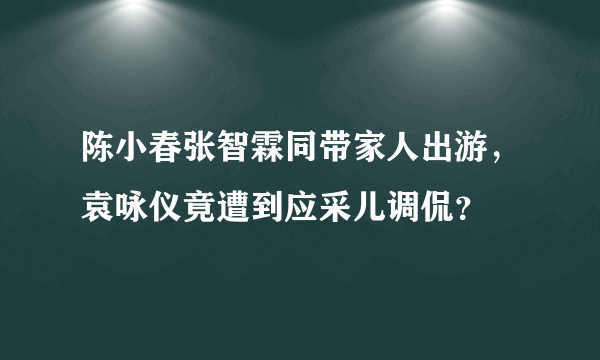 陈小春张智霖同带家人出游，袁咏仪竟遭到应采儿调侃？