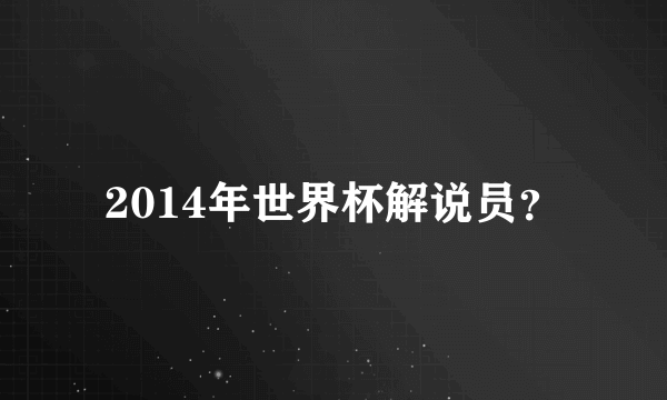 2014年世界杯解说员？