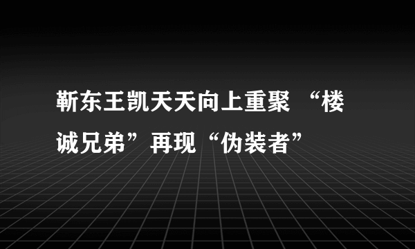 靳东王凯天天向上重聚 “楼诚兄弟”再现“伪装者”