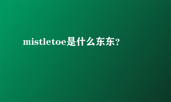 mistletoe是什么东东？