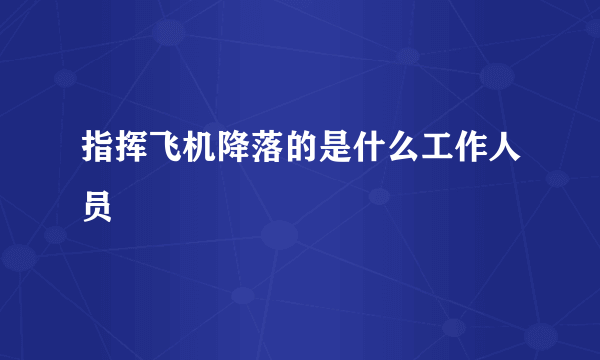 指挥飞机降落的是什么工作人员