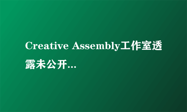 Creative Assembly工作室透露未公开的FPS新作细节：关注细节和真实性