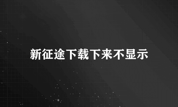 新征途下载下来不显示