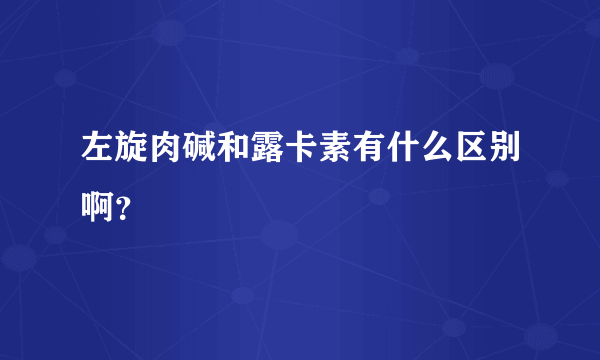 左旋肉碱和露卡素有什么区别啊？