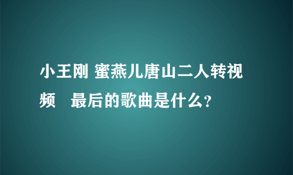 小王刚 蜜燕儿唐山二人转视频   最后的歌曲是什么？