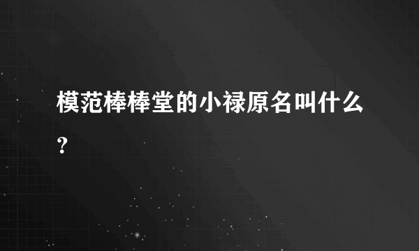 模范棒棒堂的小禄原名叫什么？