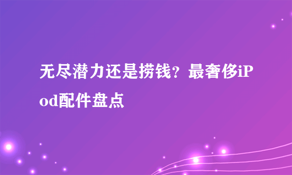 无尽潜力还是捞钱？最奢侈iPod配件盘点