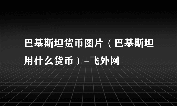 巴基斯坦货币图片（巴基斯坦用什么货币）-飞外网