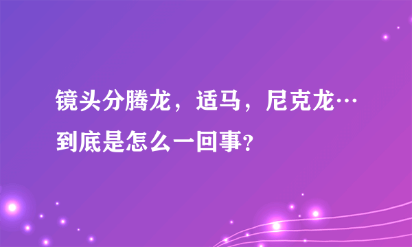 镜头分腾龙，适马，尼克龙…到底是怎么一回事？