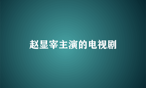 赵显宰主演的电视剧