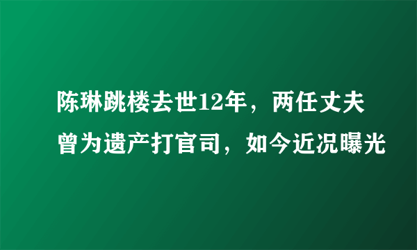 陈琳跳楼去世12年，两任丈夫曾为遗产打官司，如今近况曝光