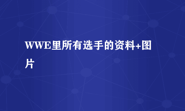 WWE里所有选手的资料+图片