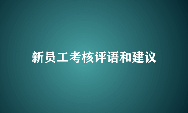 新员工考核评语和建议