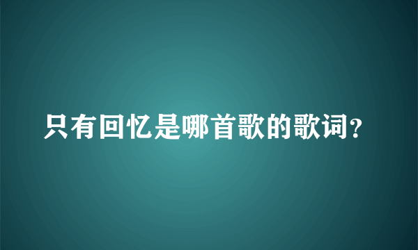 只有回忆是哪首歌的歌词？