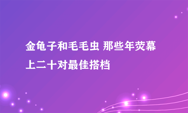 金龟子和毛毛虫 那些年荧幕上二十对最佳搭档