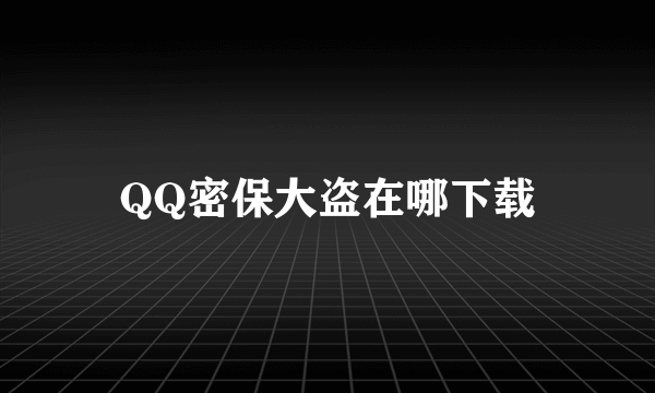 QQ密保大盗在哪下载