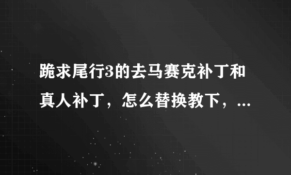 跪求尾行3的去马赛克补丁和真人补丁，怎么替换教下，谢谢了！