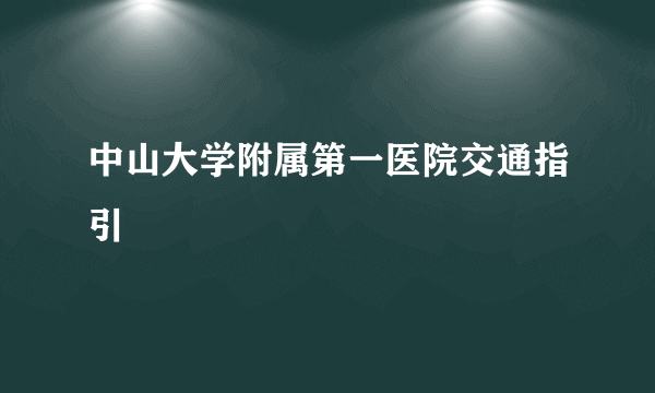 中山大学附属第一医院交通指引