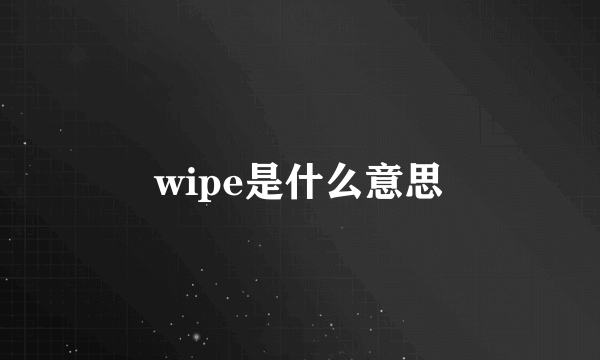 wipe是什么意思