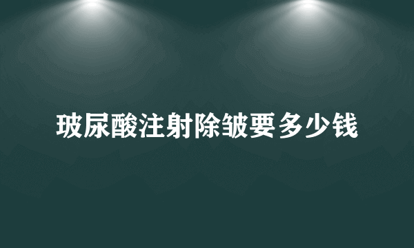 玻尿酸注射除皱要多少钱