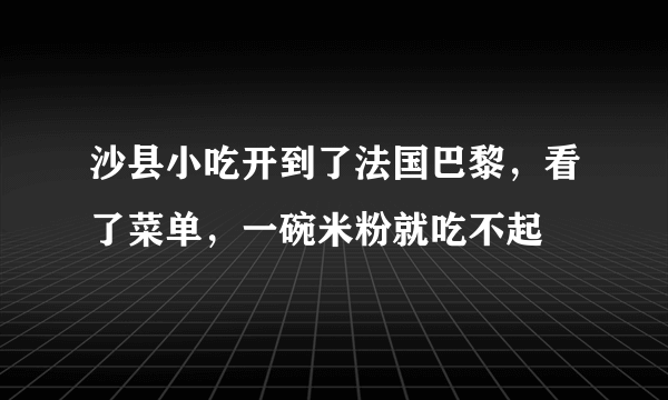 沙县小吃开到了法国巴黎，看了菜单，一碗米粉就吃不起