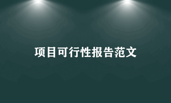 项目可行性报告范文