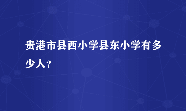 贵港市县西小学县东小学有多少人？