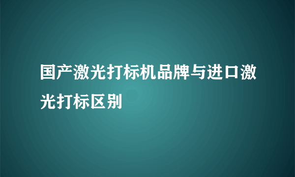 国产激光打标机品牌与进口激光打标区别