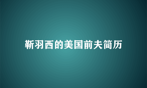 靳羽西的美国前夫简历