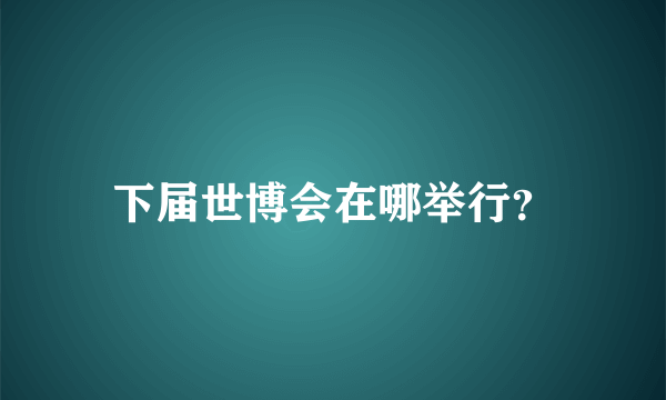 下届世博会在哪举行？