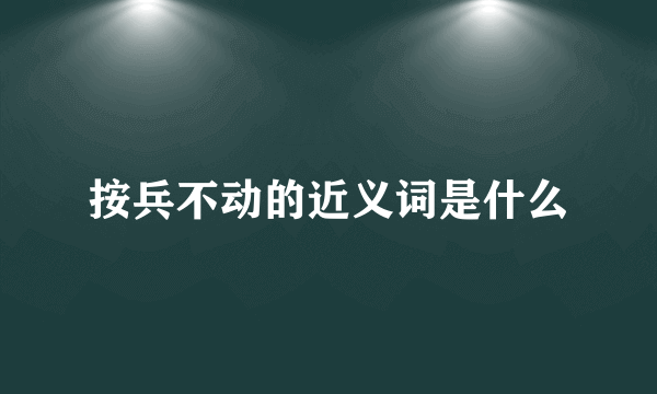 按兵不动的近义词是什么