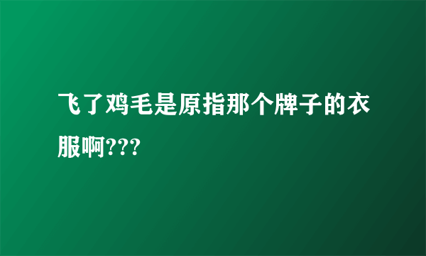 飞了鸡毛是原指那个牌子的衣服啊???