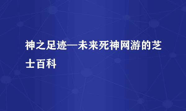 神之足迹—未来死神网游的芝士百科