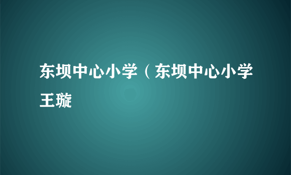 东坝中心小学（东坝中心小学王璇